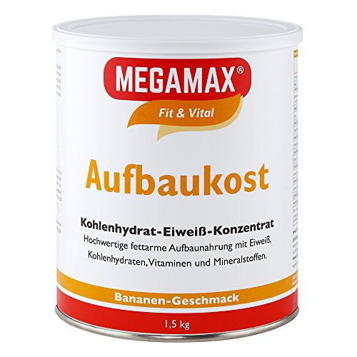 MEGAMAX - Aufbaukost - Suplemento para Ganar Peso y Masa Muscular - Plátano - Solo un 0,5% de Grasa - 1,5 kg