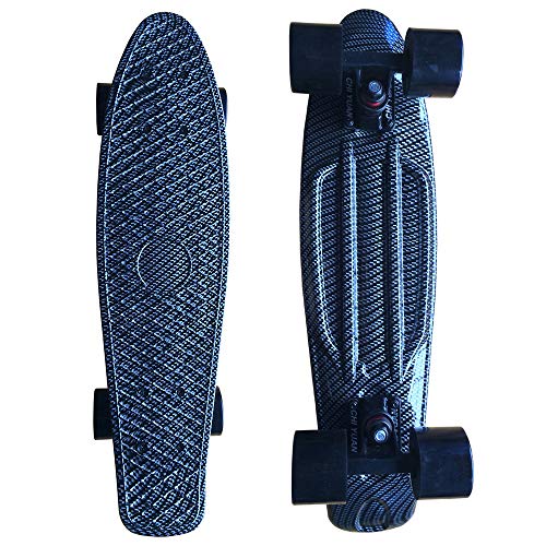 Mini monopatín de plástico con Estampado gráfico Cruiser 22"X 6" Retro Longboard Skate Long Board