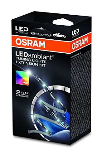 OSRAM LEDambient Tuning Lights Extension-Kit, kit de ampliación para LEDINT201, iluminación interna del vehículo, luz ambiental, LEDINT202, 16 colores, 5 modos, control mediante control remoto, 12 V, estuche, 1 unidad