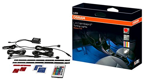 OSRAM LEDambient Tuning Lights, kit básico, iluminación interior del vehículo, luz ambiental, LEDINT201-SEC, 16 colores, 5 modos, control remoto, 12 V, estuche, 1 unidad