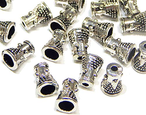 Perlin - Tapas de Perla de 8 mm, 40 Unidades, de Metal, para Collar, bañadas en Plata, para la oración Imame Tesbih M525 x2