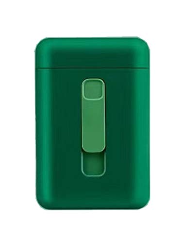 Pitillera 2 en 1 (negro), caja de cigarrillos de plástico PC con mechero, encendedor electrónico integrado, recargable, sin llama., verde (Verde) - UMBRANDED-SEIPJH