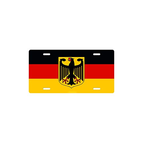 Placa de licencia decorativa para coche, bandera alemana con águila de aluminio, 15 x 30 cm