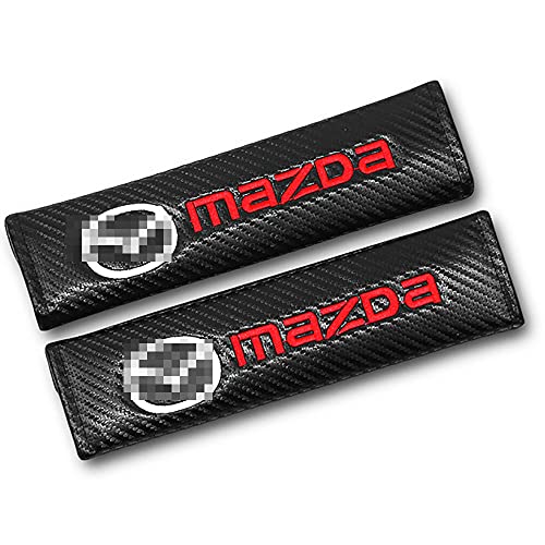 Protector de cojín de hombro de fibra de carbono para cinturón de seguridad de estilo de coche, para Mazda Mazda 2 3 5 6 M5 Ms CX,accesorios de estilo de coche, 2 piezas