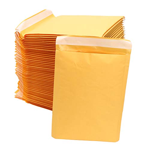 RanDal 50Pcs Kraft Paper Bubble Mailers Sobres Acolchados Bolsas De Envío Con Sello Automático Lote Amarillo - # 2