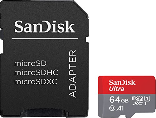 SanDisk Ultra 64 GB Tarjeta de Memoria microSDXC con Adaptador SD, hasta 120 MB/s, Rendimiento de apps A1, Clase 10, UHS-I