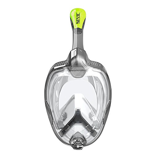 SEAC Unica Máscara de Snorkeling con Visión Panorámica de 180°, Negro/Verde, S/M