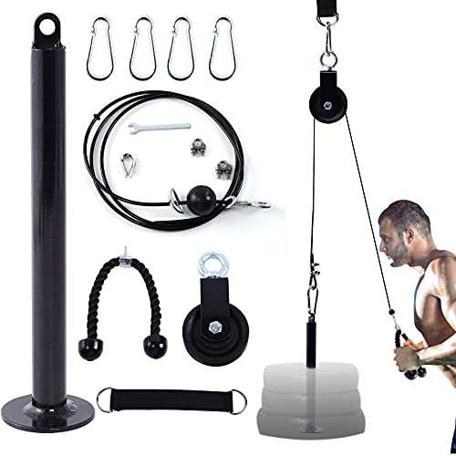 Seutgjie Poleas Gimnasio para Casa Fitness DIY Polea Cable Máquina de musculacion Entrenamiento de Fuerza del Brazo Cuerda Triceps Accesorio de Entrenamiento para Antebrazos