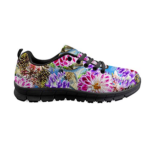 Shinelly - Zapatillas deportivas para hombre, diseño de flores de loto, transpirables, ligeras, color, talla 41 EU