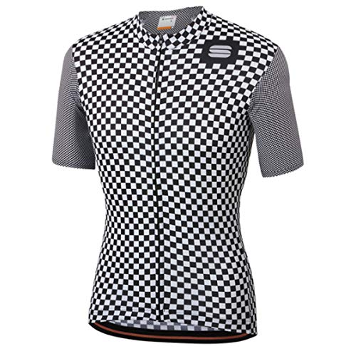 Sportful Camiseta Ciclismo Checkmate Hombre, White Black, XL
