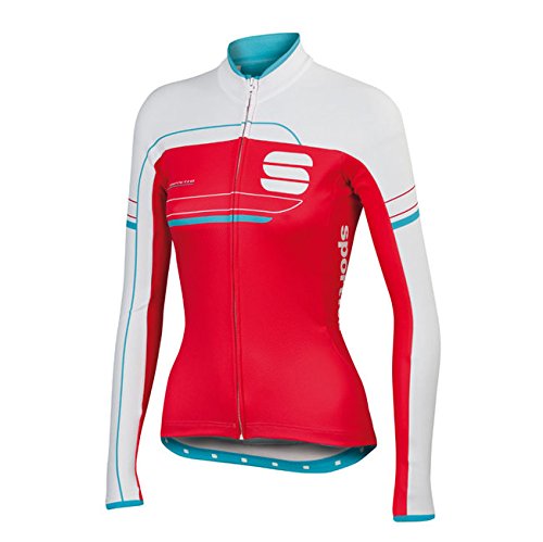 Sportful Grupo W Thermal Jersey, Camiseta Ciclismo Mujer Manga Larga (Blanco/Fucsia, S)