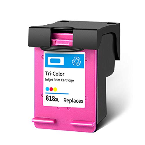 SXCD Cartucho de tinta 818XL, repuesto para impresoras HP Deskjet D2568, F2418, F2488, F4288, D2668, ENVY 100, PhotoSmart C4600, color negro y tricolor