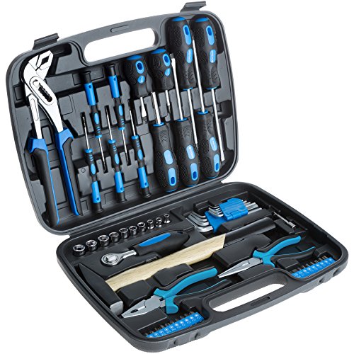 TecTake 402789 Maletín de herramientas con 57 piezas | Completo equipamiento | Maletín resistente y ligero