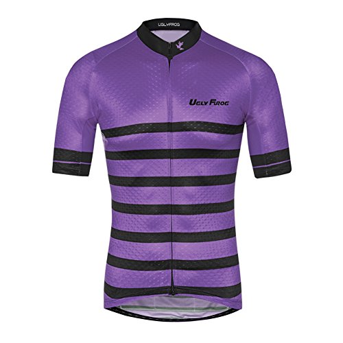 Uglyfrog Jersey de Ciclismo para Hombre Manga Corta Maillots/Camisa de Bicicleta de Montaña MTB Top con Cremallera Bolsillos Reflectantes