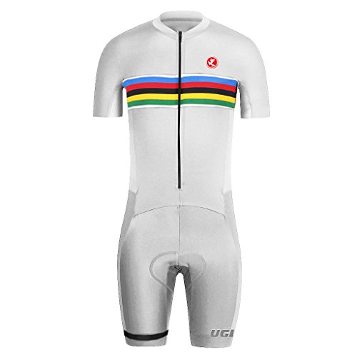 Uglyfrog Ropa Manga Corta Hombre Maillots Ciclismo Skinsuit with Gel Pad Triatlón Clothes DLT