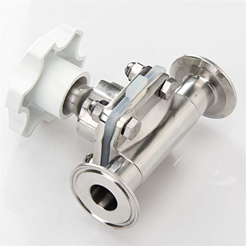 Válvula de diafragma sanitaria SHENYUAN SS316L Acero inoxidable abrazadera diafragma válvula de producto lácteo (especificación: OD 38 abrazadera 50.5)