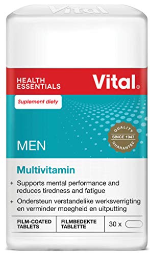 Vital Men – Multivitamina Daily Oral Inmunitario Booster Suplemento de vitaminas (30 pastillas), complejo de vitamina B, calcio y magnesio