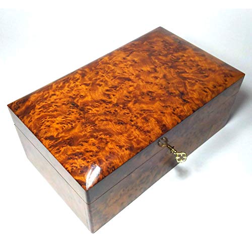 Wanaka - Caja de almacenamiento multiusos de madera tallada a mano para joyas, recuerdos, arte decorativo (caja grande de madera, antigua)