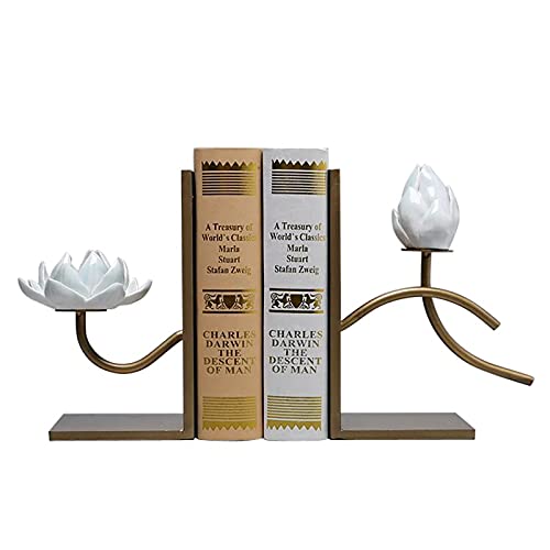 WJLED Sujetalibros Decorativos Lotus, pequeñas estanterías Decorativas, decoración Exquisita, Adecuada para Oficina y Estudio.