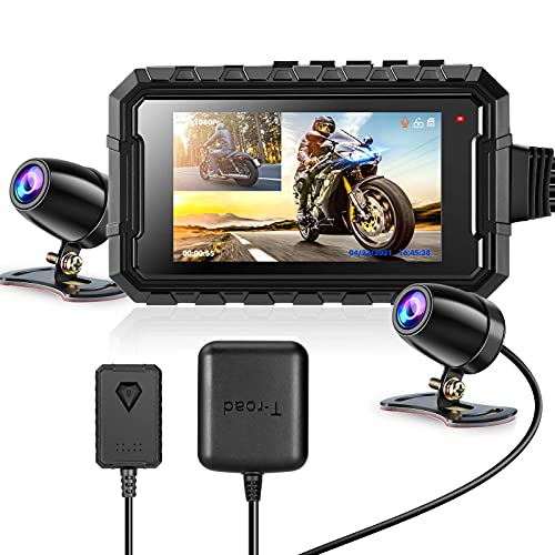 WonVon MT1 Cámara de motocicleta 1080P LCD de 2.7 pulgadas, cámara de grabación de motocicleta con doble lente frontal y trasera WiFi, con módulo GPS, visión nocturna, G-sensor, soporte 256 GB