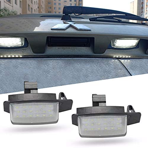 WXQYR 2 unids/Set lámpara de matrícula de luz LED Blanca Trasera de Alto Brillo para Mitsubishi Lancer Sportback Outlander Accesorios de Coche