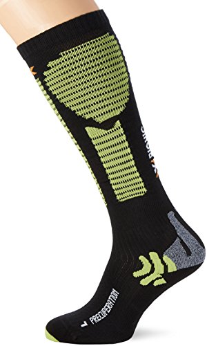 X-Socks Calcetines Precuperation función, Primavera/Verano, Unisex, Color Black/Acid Green, tamaño 43/46 L