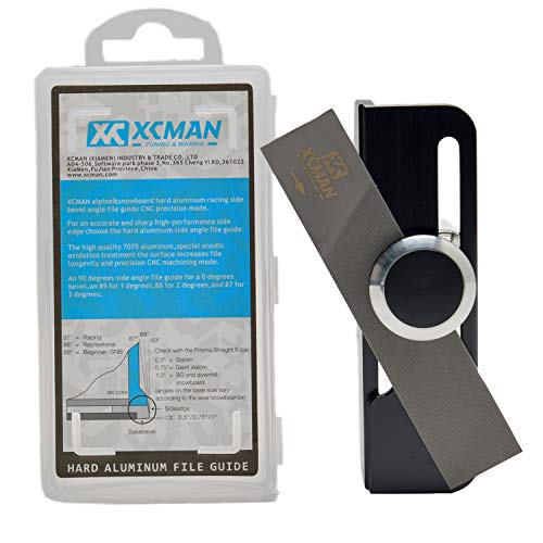 XCMAN - Angulador con sistema de sujeción para limas, para afilar cantos de tabla de snowboard freeride. Fabricado en aluminio de alta resistencia con tecnología CNC., 1 Degrees
