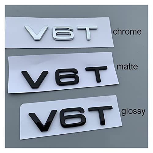 Xianggujie Número de Letra Emblem V6T V8T V10 Styling Fender Side Lado Transporte Transporte DE LA INSEGURACIÓN del Logo (Color : Glossy Black, Style : S Line)
