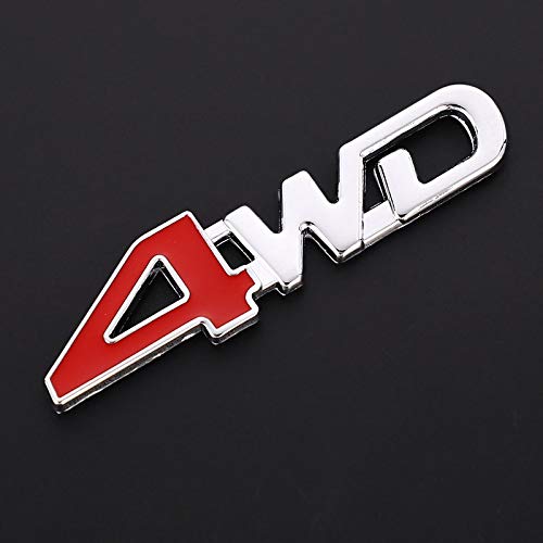 1 Piezas de Moda Etiqueta engomada de Metal 3D 4WD Emblema Calcomanías para Honda Mitsubishi ASX Outlander Lada CRV Accord Civic Suzuki Grand Vitara Swift Accesorios (Color Name : Sliver)