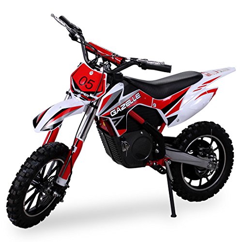 Actionbikes Gazelle - Minimoto de cross, motor eléctrico de 500 W, con embrague reforzado, color rojo