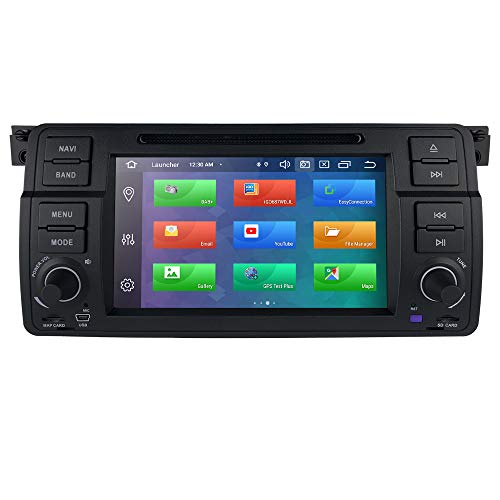 Android 10 Autoradio 4+64G para BW E46 Sedam/Coupe/ Convertible/touring/Hatchback/M3/Rover 75/MG ZT B/ MW 1 DIN Radio GPS Control del Volante Bluetooth WiFi 4G RDS DSP Dab Entrada USB Botones LED DVD