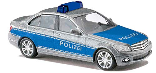 Busch 43603 - Mercedes Benz C-Class Avantgarde Polizei - Escala 1/87 - Coche de policía alemán en Miniatura - modelismo ferroviario