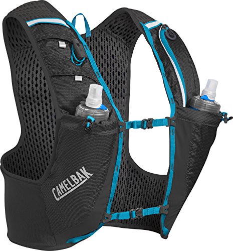 CamelBak Ultra Pro Mochila de Hidratación, Hombre, Negro/Azul (Atomic Blue), S