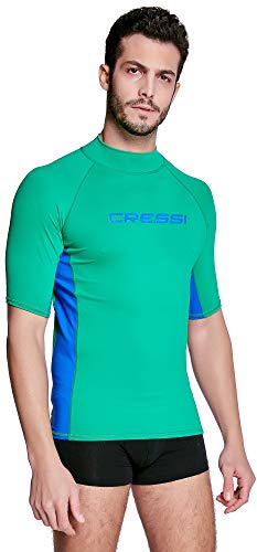 Cressi Rash Guard Man, Hombre, Verde Fluo/Azul, XL