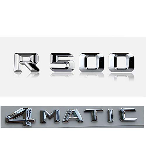 Dmwfaker para Mercedes Benz Clase R R500 4MATIC, Maletero Cromado Letras traseras Palabras Insignia Emblema Carta calcomanía Pegatina