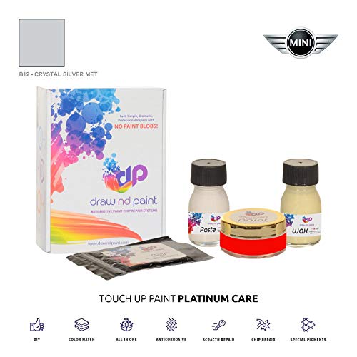 DrawndPaint for/Mini Cooper SD Paceman All4 / Crystal Silver Met - B12 / Touch-UP Paint System Exact-Match/Platinum Care