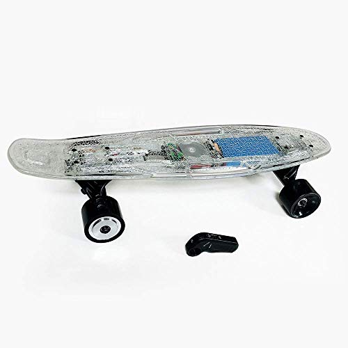 DX Cruiser Skater Skating - Monopatín eléctrico con mando a distancia, flash LED con música Bluetooth, para adultos y jóvenes