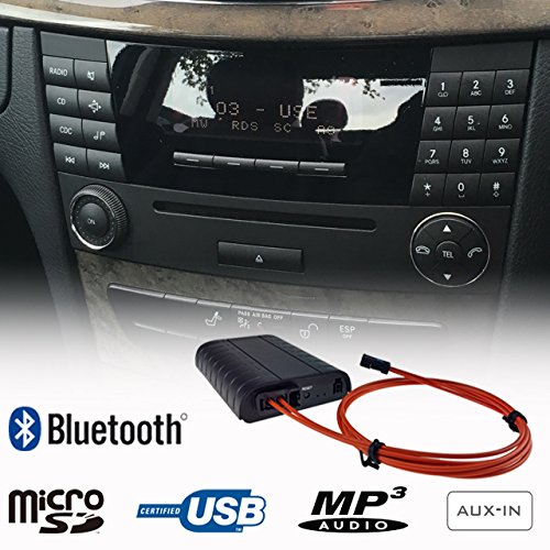 Equipo adaptador de interfaz de cable de fibra para Mercedes Benz A2DP, con manos libres, Bluetooth, para el coche con reproductor de mp3, WMA, auxiliar USB SD AUX. Comando de 20, audio