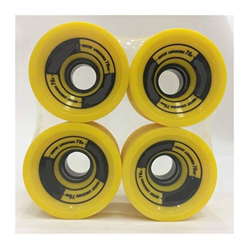 Equipo de skate Ruedas para monopatín, rueda de longboard de 78a 65 mm o 70 mm, PU Double Rocker Street Wheel Wheel Wheel Step Hampeed Longboard Wheels (juego de ruedas de 4) ( Color : Yellow )