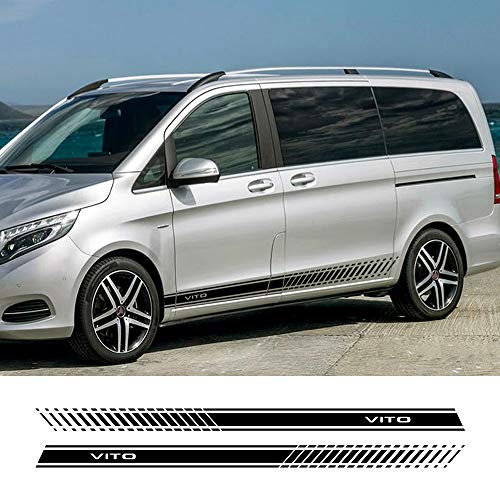 For Mercedes Benz Vito, Vinyl Long Stripe Decals Auto Decoration Accessories 2PCS Car Styling Side Door Skirt Stickers