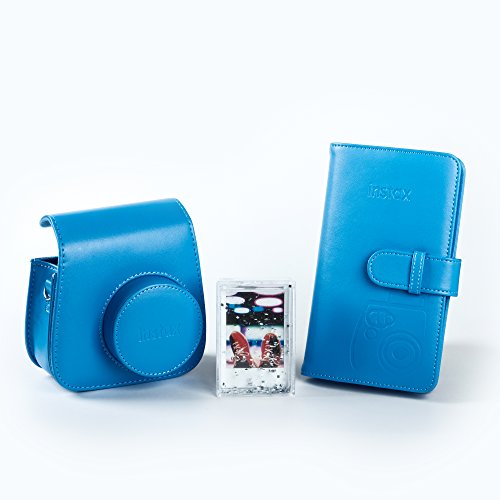 Fujifilm 70100138068 - Kit de accesorios para Instax Mini 9 (funda desmontable con cierre magnético, álbum 108 fotos, marco de metacrilato) color azul cobalto