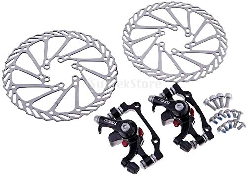 G3 Rotors - Freno de disco mecánico para bicicleta de montaña (F-160 mm/R-140 mm y F-180 mm/R-160 mm) + disco