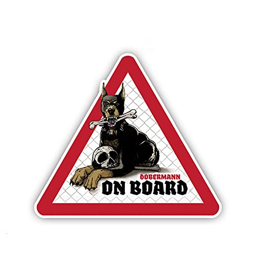 GDYL Etiquetas Engomadas del Coche 12Cm X 11Cm Etiqueta Engomada Creativa del Coche Dobermann Dog On Board Pet Dog Accesorios 3D Car Styling Cover Scratches PVC Impermeable
