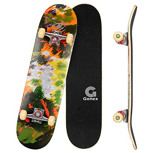 Gonex 31 x 8'' Skateboard Completo para Adultos, 9 Capas Monopatín de Madera de Arce ABEC-7, Monopatín para Adolescentes Principiantes Niñas Niños