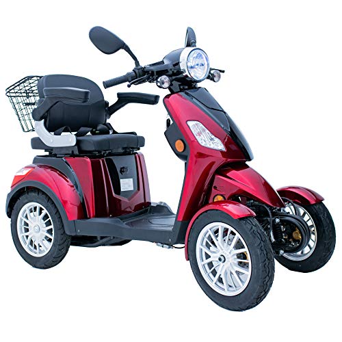 Green Power - Scooter de movilidad eléctrica con 4 ruedas para adultos Trike con accesorios adicionales: funda impermeable para scooter de movilidad, soporte para teléfono, soporte para botellas