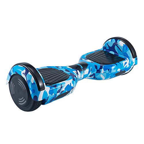 Hoverboard, Hoverboard Premium de 6.5 "- Altavoz Bluetooth - Potente Motor Dual - LED - Patineta eléctrica Self Balance Scooter (Camuflaje Azul)