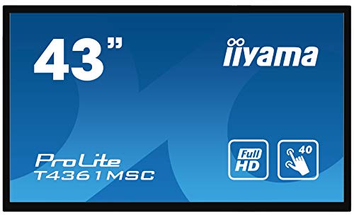 iiyama Prolite T4361MSC-B1 Monitor Pantalla táctil 109,2 cm (43") 1920 x 1080 Pixeles Negro Multi-Touch Multi-Usuario