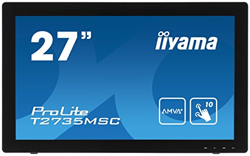 iiyama T2735MSC-B3 Monitor Táctil AMVA+ LED 68.6 cm, 27 pulgadas, Full-HD Multitáctil Capacitivo de 10 puntos (VGA, DVI, HDMI/MHL, USB3.0, Webcam, Micrófono), Negro Mate