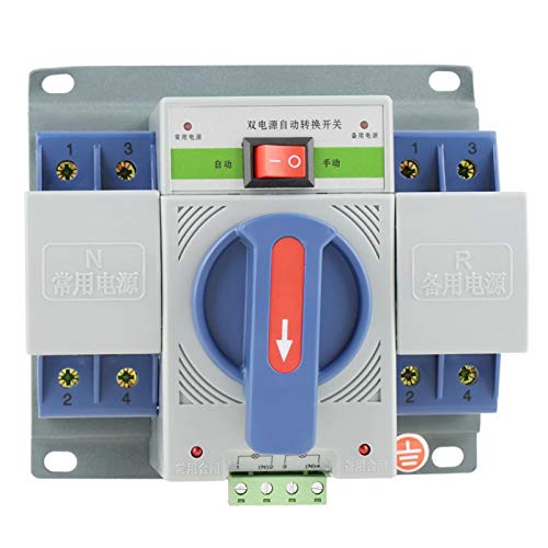 Interruptor de Transferencia, 1pc 220V 63A 2P Mini Interruptor automático de Doble Potencia Interruptor de Transferencia