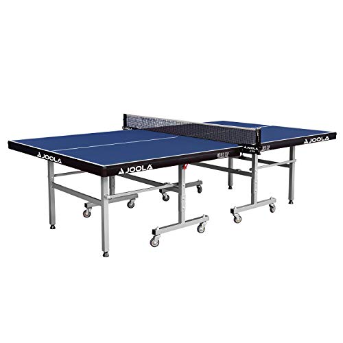 JOOLA Mesa de Ping Pong World Cup – Mesa de Ping Pong para Interior y Deportes de Ocio – Estructura Plegable, Montaje rápido, Azul, Grosor de la Placa de 22 mm